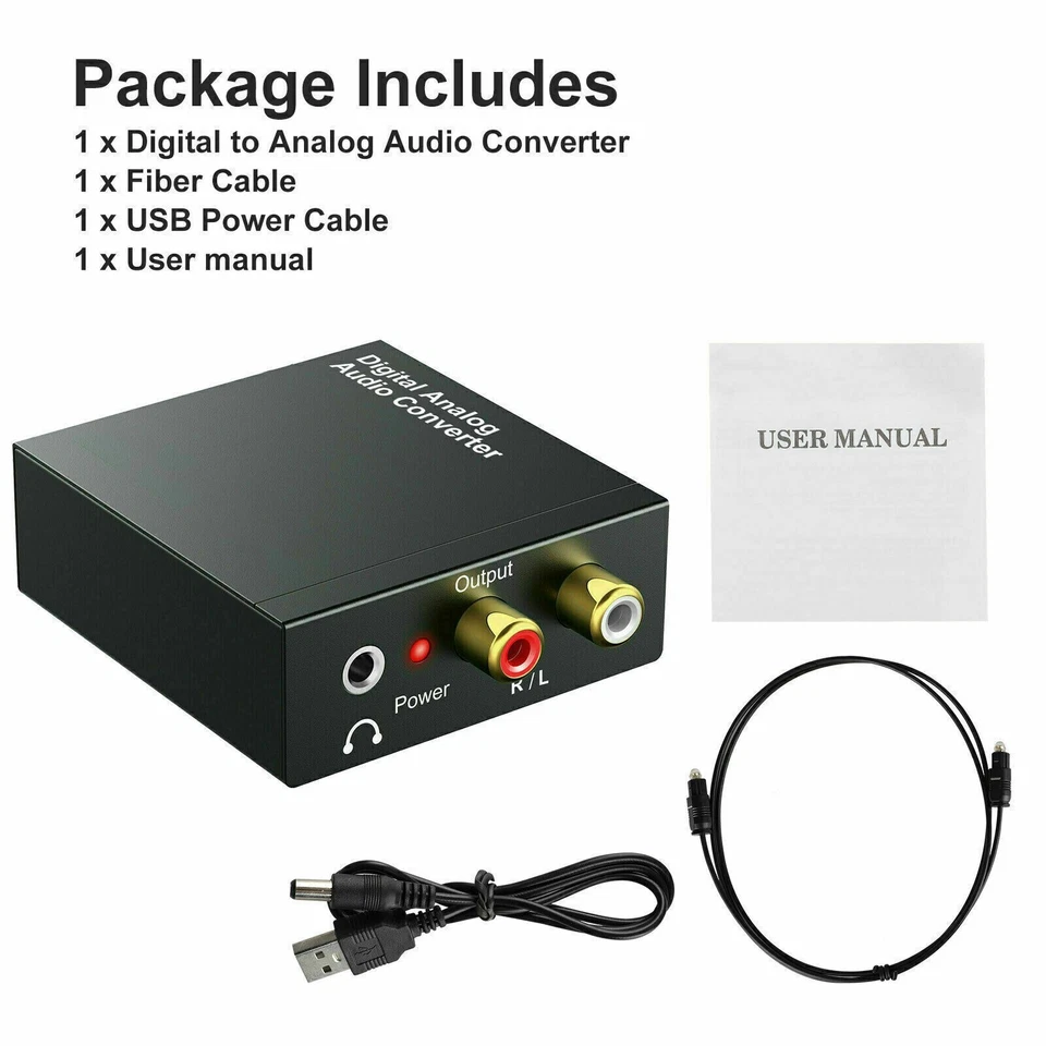 Convertitore audio digitale ottico spdif analogico RCA toslink adattatore cavo - Immagine 4 di 4