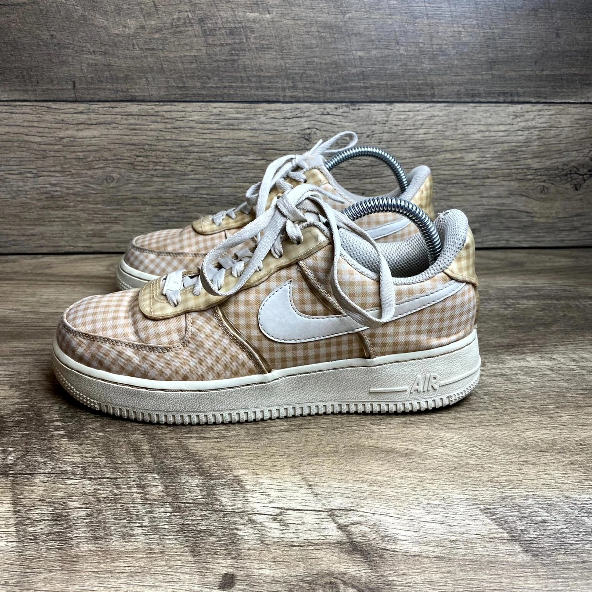 Nike Air Force 1 QS Low Gingham Pack - Beige W for sale | eBay