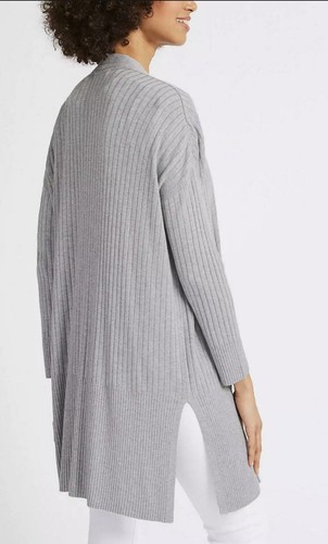 Ladies Grey Cardigan Longline M\u0026S 