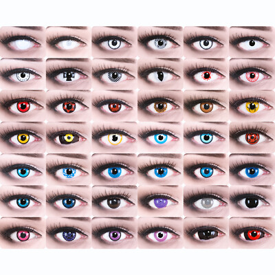 Weiße rote farbige Halloween Kostüm Sclera Neon UV Licht Zombie Kontaktlinsen