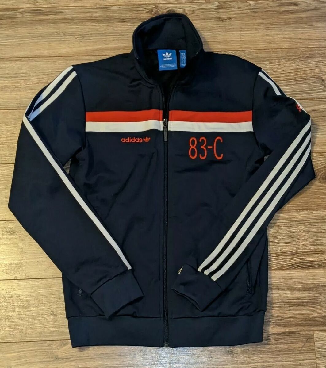 Involucrado cálmese Catarata Adidas J. Mano 83-C Men&#039;s Navy White Red Striped Colorblock Track  Jacket XS EUC | eBay