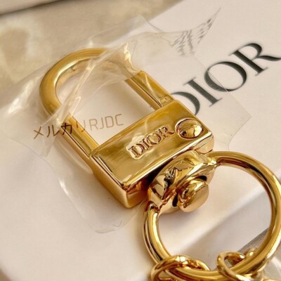 Christian Dior J'adore Key Ring Bag Charm Gold Logo w/Box 10cm