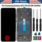 For Samsung Galaxy S21 FE 5G SM-G990U G990U1 OLED Touch Screen Digitizer +Frame