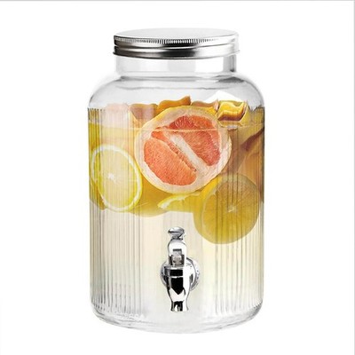 5,5 Liter Glas Getränkespender mit Zapfhahn & Schraubdeckel Kanne The Vintage Company