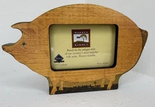 NEW IN BOX Fetco Warren Kimble American Pig Wood Photo Frame Folk Art