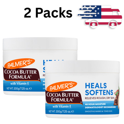 2 Packs - Palmer's Cocoa Butter Formula Daily Skin Therapy Solid Jar - 7.25oz