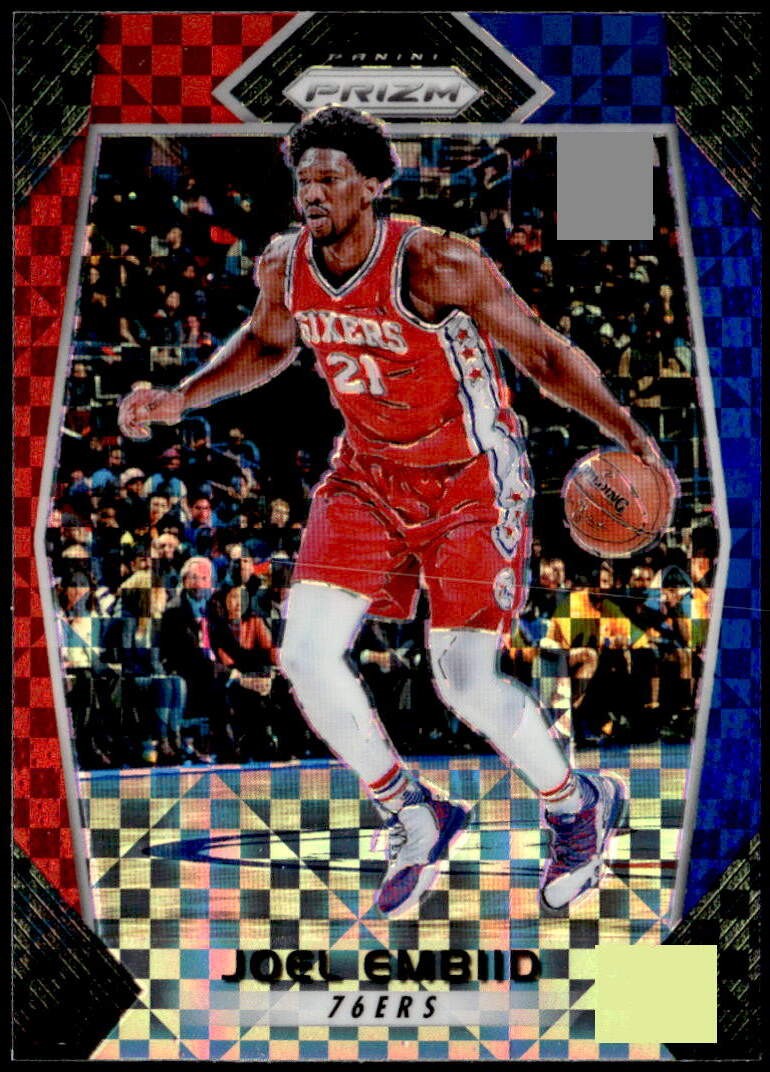 2017-18 Panini Prizm #2 Joel Embiid Prizms Red White and Blue E1