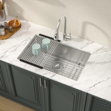 28 Kitchen Sink Undermount 16 Gauge Stainless Steel Single Bowl Under Counter...