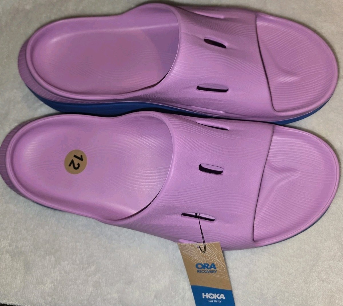Hoka Ora Recovery Slide 3 Slip On Sandals, Men Size 13, Cyclamen/Coastal Sky , Hoka Ora Recovery Slide 3 (Size Men main image 2