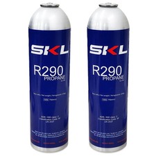 2 x REFRIGERANT GAS CANS R290 PROPANE 370g DISPOSABLE BOTTLES FOR REFRIGERATION