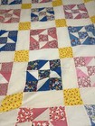 Vtg Pinwheel Nine Patch Quilt 74x89 Hand Sewn Feed Flour Sack Top — photo 5