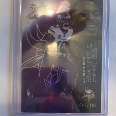 Topps 2025 Signature Class Justin Jefferson Round Pick 22 Vikings #36 042/100
