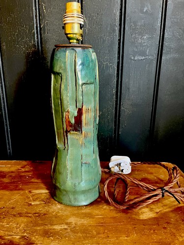 Mid-Century Studio Pottery Table Lamp Unique Vintage Lighting