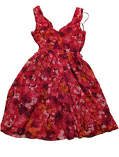 Express Womens Size 4 Pink Floral Faux Wrap Dress Y2K Coquette Romantic Garden