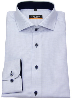 Eterna Hemd Slim Fit sehr fein kariert hellblau / weiß 4671 F142 11