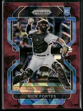Nick Fortes 2022 Panini Prizm Burgundy Cracked Ice RC /25 #172 Miami Marlins