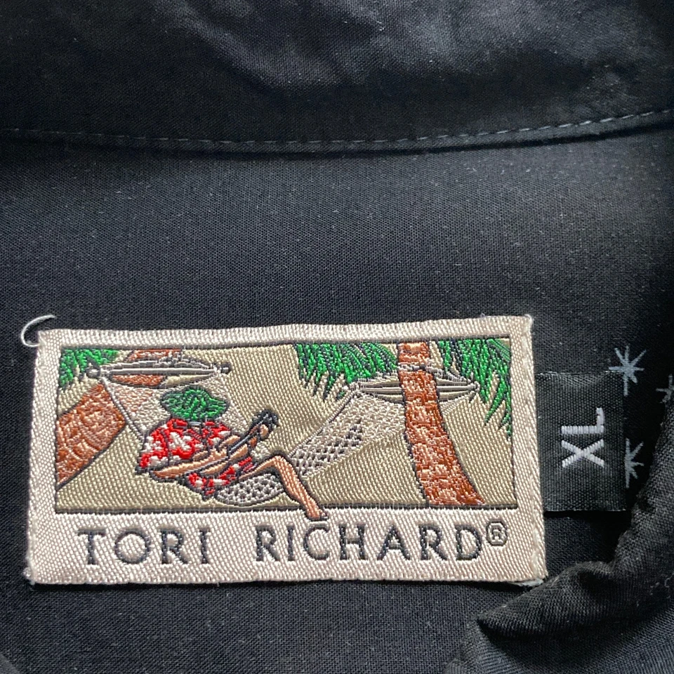 Tori Richard Shirt Men XL Hawaiian City Skyline Cocktail Print Rayon USA - Image 3 of 4