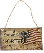 4Th of July Wooden Sign Plaque Door Wall Hanging Decorations, Fourth of July Ind