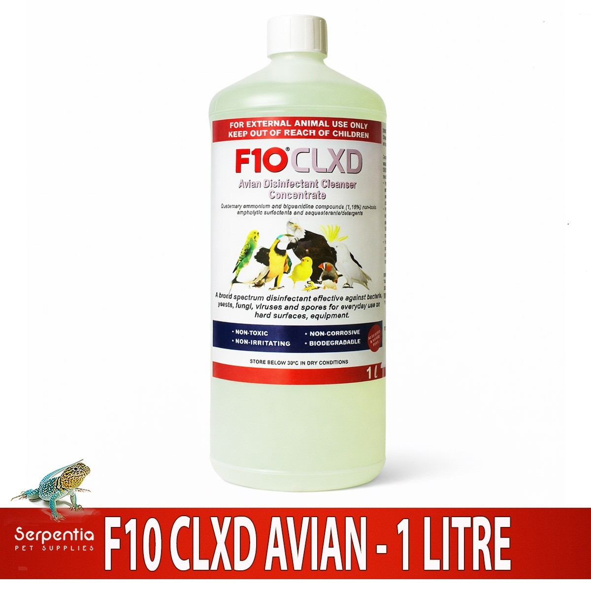 F10 CLXD Avian Disinfectant Cleaner Concentrate 1L Bird Cage Aviary