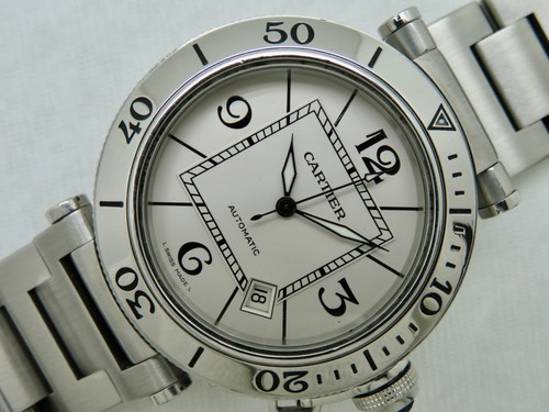 Cartier Pasha Seatimer W31080M7 Mens Automatic Date Wristwatch 2790 40MM - Photo 3 sur 19
