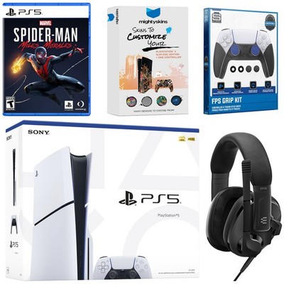 Sony PlayStation 5 Slim Disc + Spider-Man Miles Morales, EPOS Headset Bundle