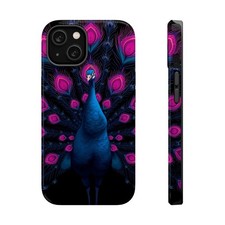 iPhone Cyan And Magenta Peacock Display Slim Everyday Designer Case · iPhone Cas