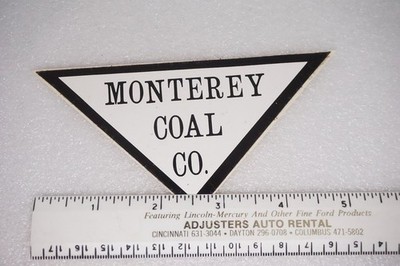 Monterey Coal Co. Decal Sticker Mining Industry Hard Hat Logo Illinois