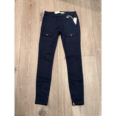 Joie Jeans So Real Skinny Cargo Pants Navy Blue Ankle Zip 7024-JJ1014 Womens 24