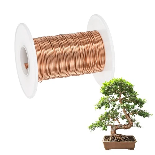 Paquete de 1 alambre de entrenamiento para bonsái, alambre de aluminio anodizado de 0,8 mm x 66 pies [marrón claro]