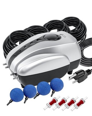 Pond Aerator 2000 Gallon All-in One Air Pump System 4 Outlet AP2800P AquaMiracle