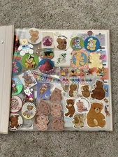 Vintage 80s 90s Sticker Book W/ Puffy Foil Teddy Bears Stickers