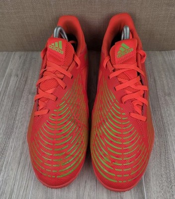 Adidas Predator Edge.4 Turf Soccer Shoes Lace Up Solar Red Green Mens Size 9.5