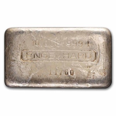 10 oz Silver Bar - Engelhard (3rd Series, Cast Poured, Error) | eBay
