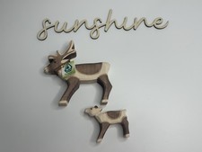 Ostheimer - Set - Rentier + Kalb - Holz Figuren / Tiere - neu