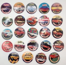 Pogs Cardboard Exotics Assorted Cars Numbers 1 Thru 24