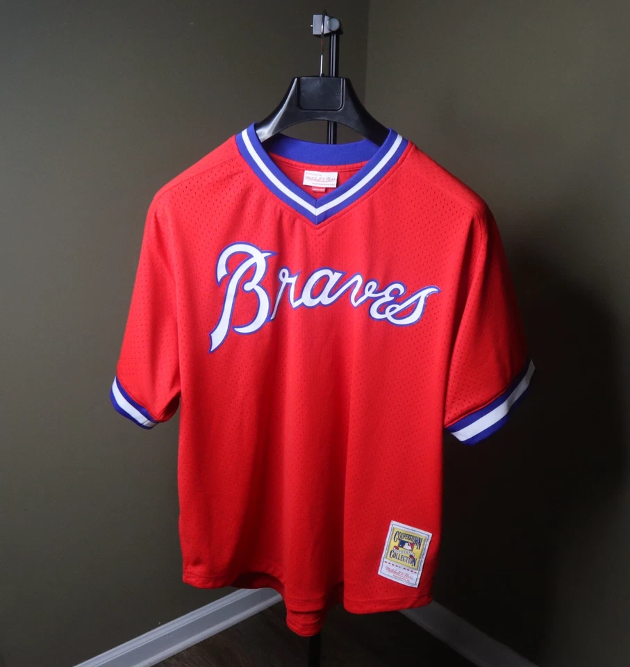Camiseta deportiva roja para hombre Atlanta Braves Mitchell & Ness Dale Murphy #3 Cooperstown 2XL Foto 4 de 4