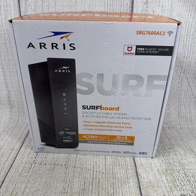 ARRIS SURFboard SBG7600AC2 DOCSIS 3.0 Cable Modem & AC2350 (OPEN BOX)