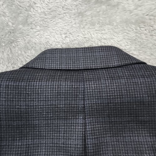 Ralph Lauren Sport Coat Jacket 44S Navy Black Silk Wool Puppytooth Mini Check - Picture 16 of 16