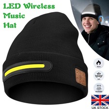 3 Mode LED Wireless Music Hat Light up Hat Rechargeable Headlamp for Workers