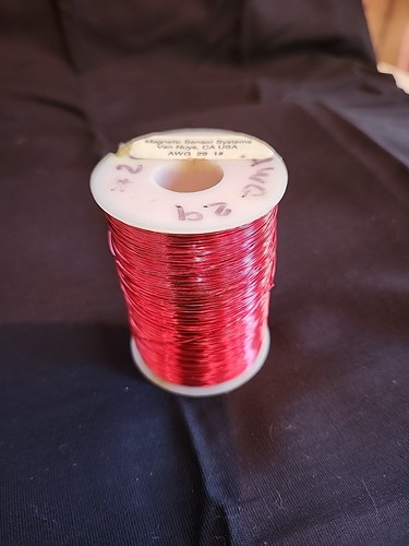 29 AWG Gauge Enameled Copper Magnet Wire 1.0 lbs 2441" Length 0.0121" 155C Red