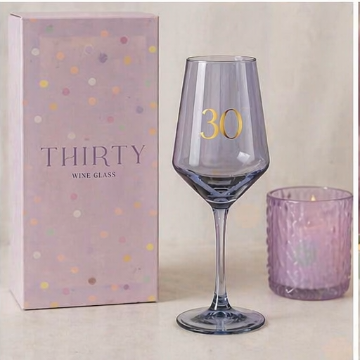 Widdop Gifts Confetti Design 30Th Birthday Gift Boxed Wine Glass - Mauve - Image 2