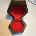 Laguna Handmade Hexagon Inlaid Marquetry Trinket Box Red Velvet Granada — photo 6