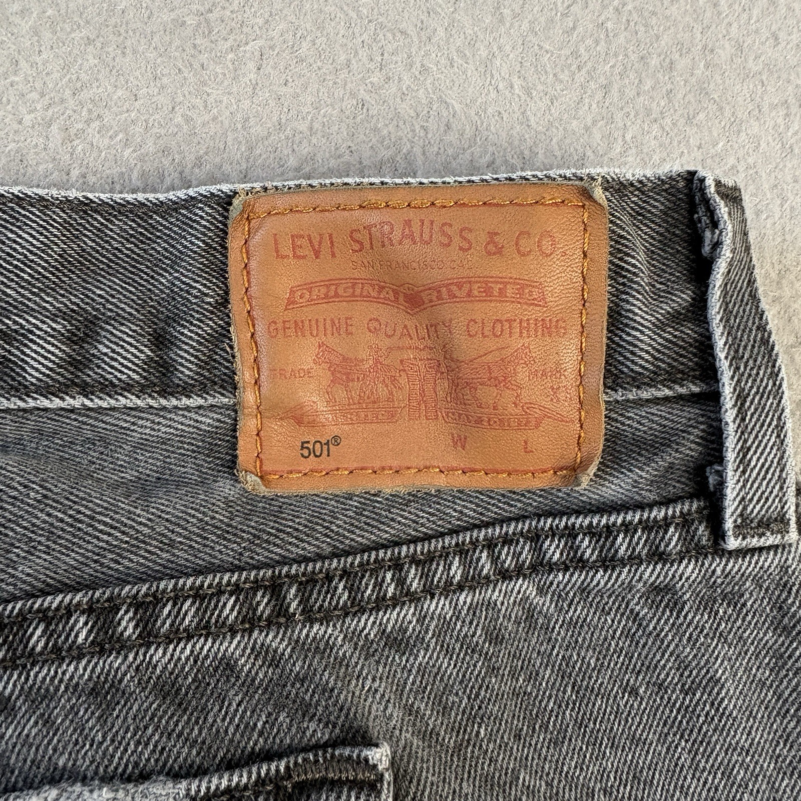 Levi’s Premium 501 Women Jeans 22W (Plus) Gray Black Button Fly Straight Leg thumbnail 5