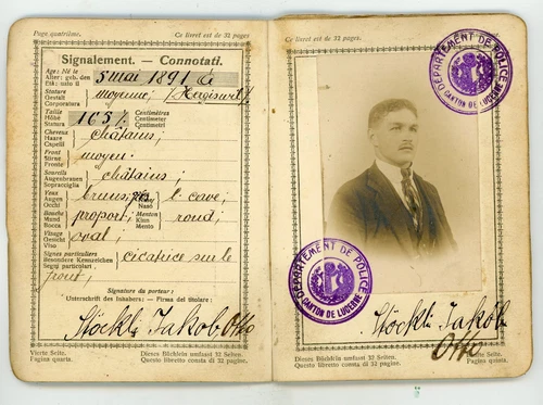 Vintage 1920 Passport Many European Visas Stamps Switzerland Otto Storkli - 画像2/4