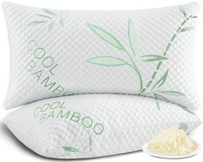 Shredded Memory Foam Pillows, Cooling Pillows Standard Size Set of 2 Adjustab...