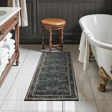 Floral Vintage Bathroom Runner 18x47,Boho Non-Slip Soft Shaggy Long Farmhouse...