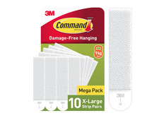 Command Picture Hanging Strips, White, X-Large, 10 Pairs (20 Strips) 1.62 per strip