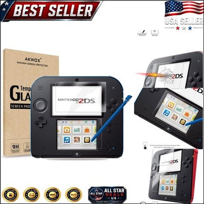 Easy Install 4-Pack 9H Tempered Glass & HD Clear Protectors for 2DS Screens