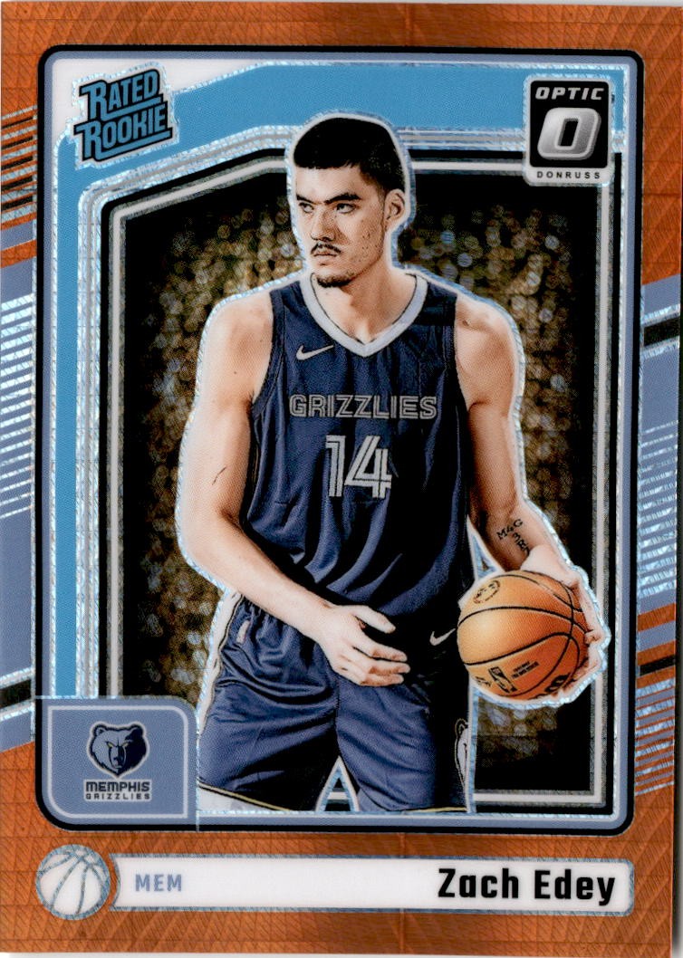 2024-25 Donruss Optic #288 Zach Edey Hyper Orange #/299 Memphis Grizzlies