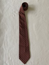 Brooks Brothers Basics Tie Pure Silk Burgundy/Gold Check Made In America